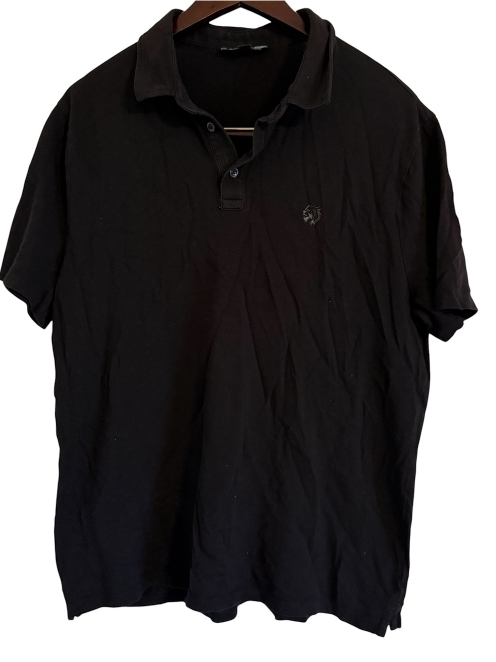 Express Men's Black Polo Shirt - Classic Short Sleeve Size Large